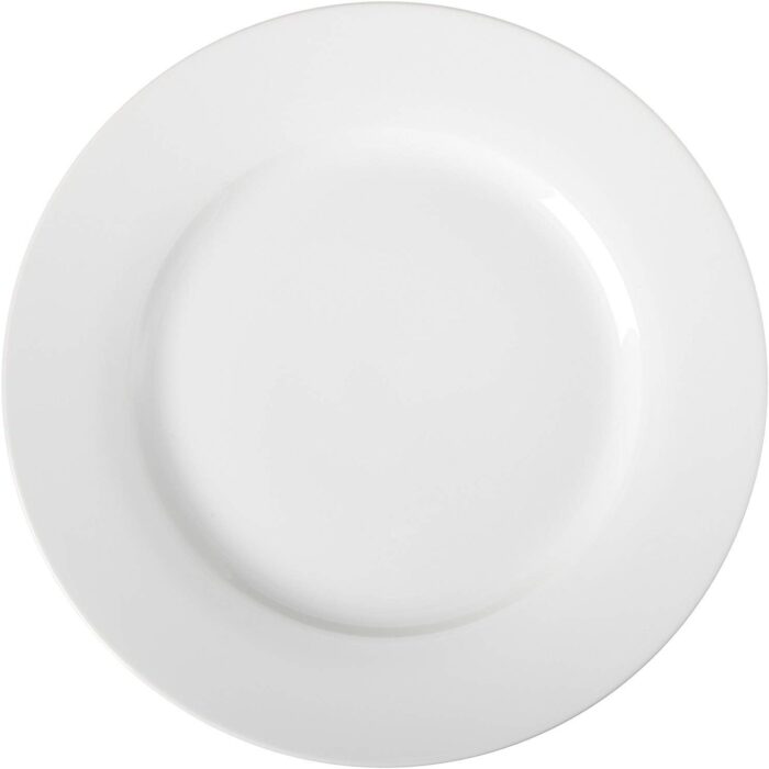 6-Piece White Dinner Plate Set, 10.5 inches