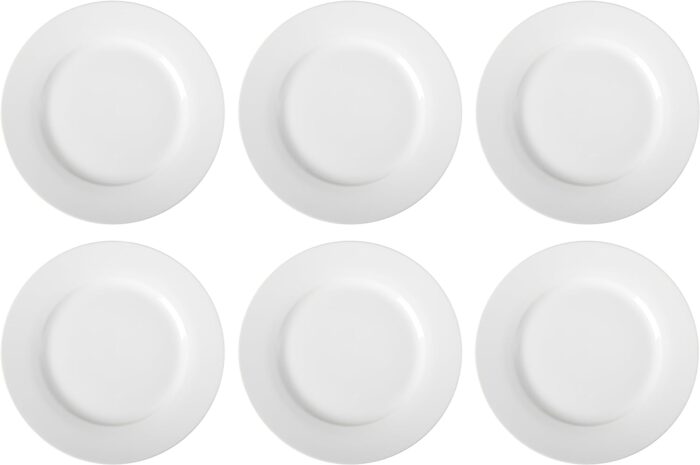 6-Piece White Dinner Plate Set, 10.5 inches - Image 2