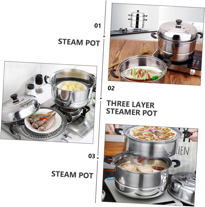 1pc Stainless Steel Steamer Household Stock Plastic - Image 2